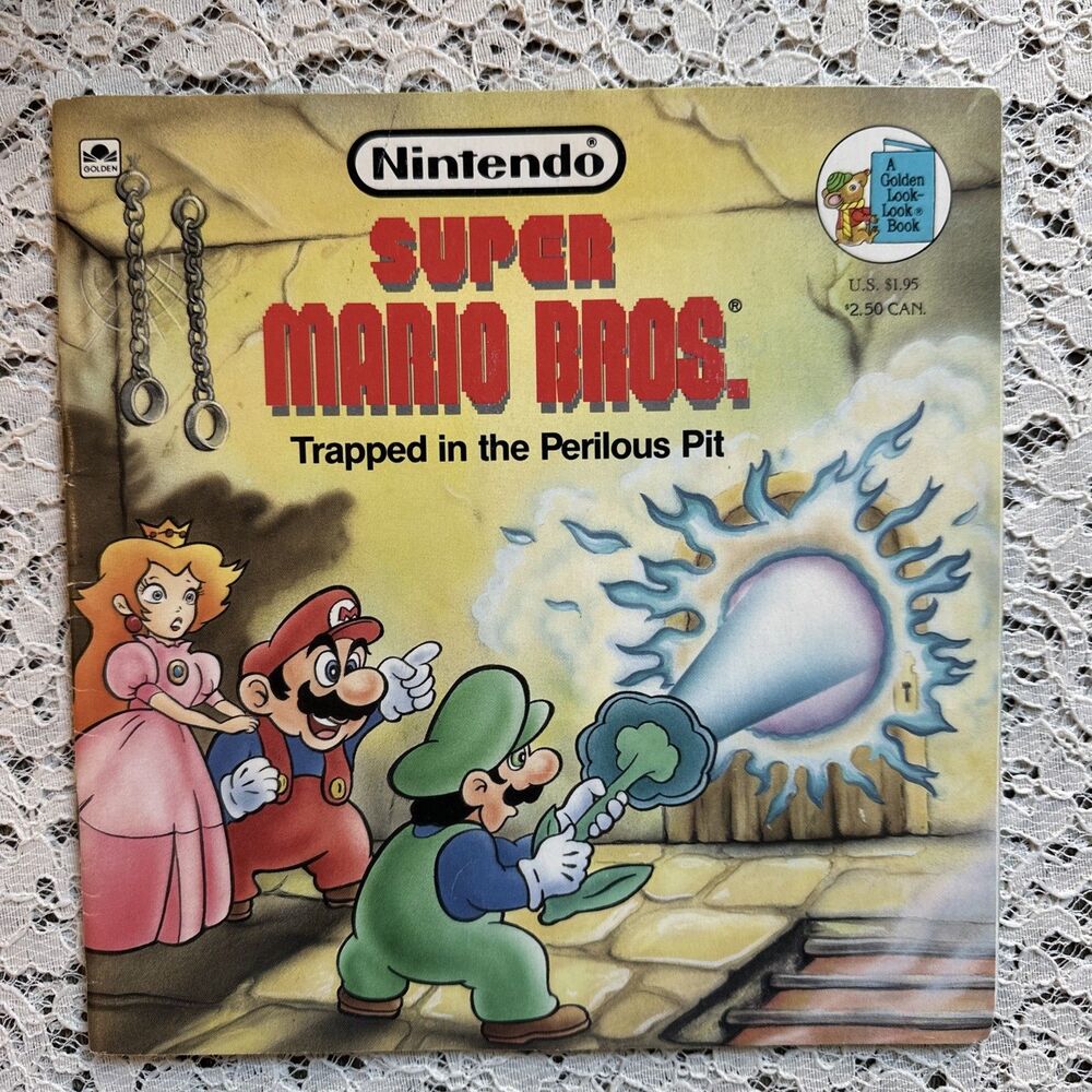 Nintendo Super Mario Bros Trapped in the Perilous Pit (1989 ed) RARE VINTAGE